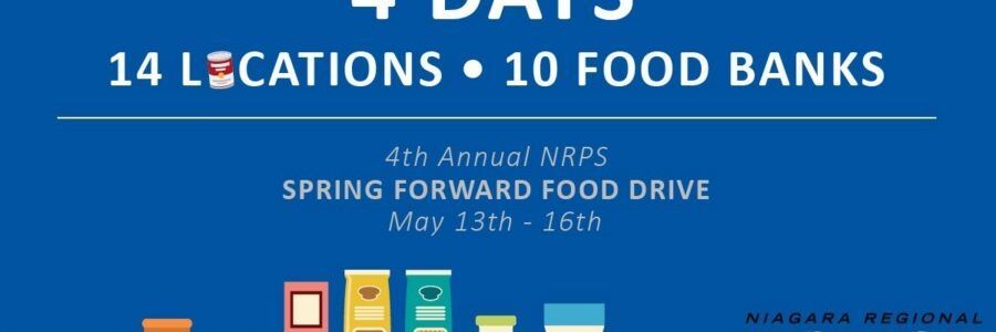 It is almost here! The NRPS 4th Annual Spring Forward Food Drive 2024 buff.ly/3wpob48 As part of Police Week 2024 the Niagara Regional Police Service (NRPS) is proud to announce the kick off of the 4th annual Spring Forward Food Drive.