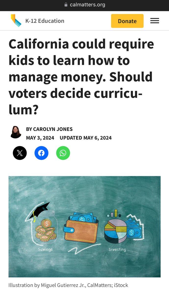 FinancialEdCA's tweet photo. According to this article in Cal Matters, “a 2022 survey of adults nationwide showed that nearly 90% support a financial literacy requirement in high school, and nearly as many wished they had taken such a course when they were students.”     https://t.co/RIBC7pjWd5 https://t.co/FSgnqNpxRb