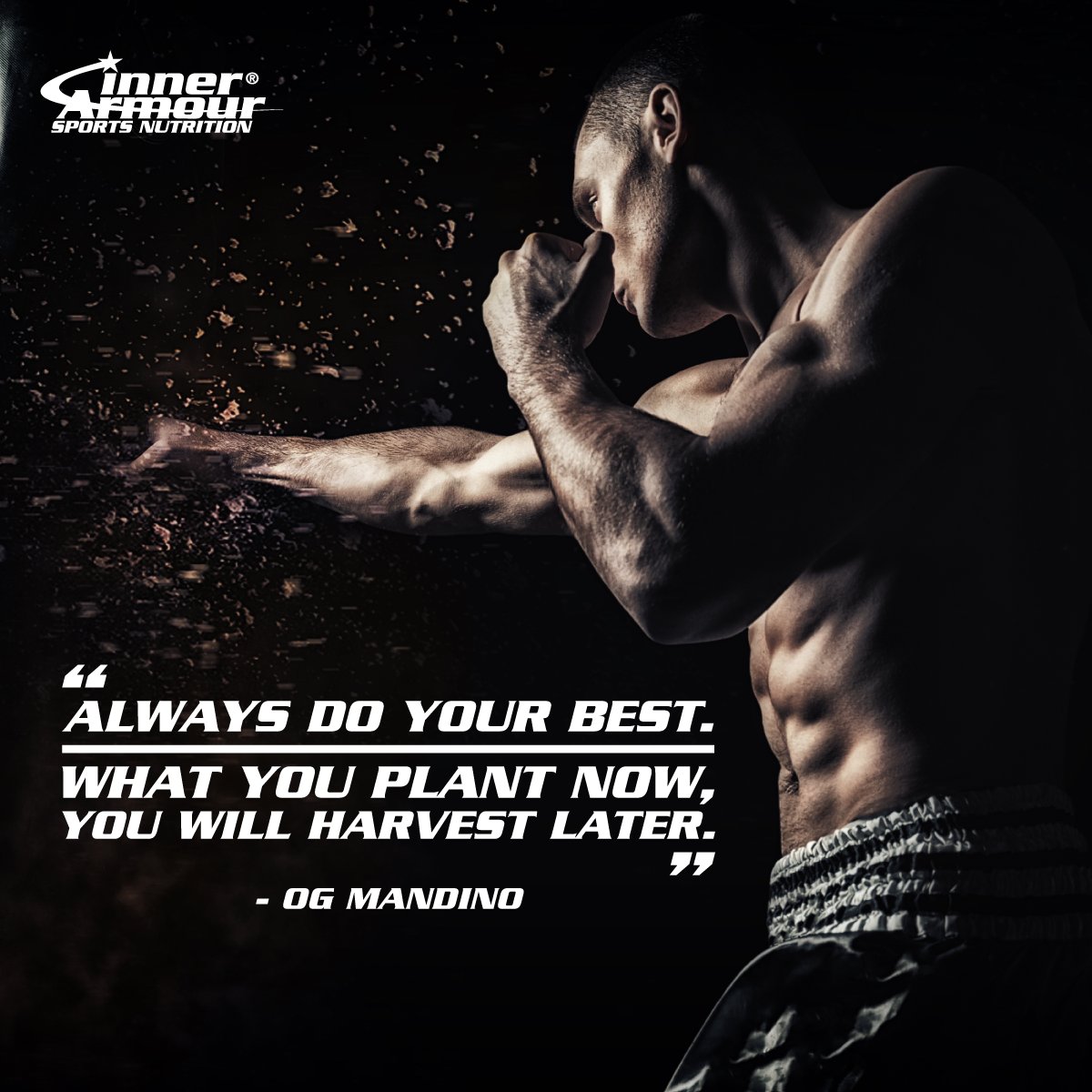 Always do your best. What you plant now, you will harvest later. - OG Mandino #InnerArmour #StrengthFromWithin #indisputableresults #sportsnutrition