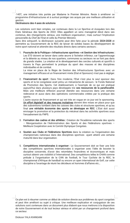 RDC : Lettre ouverte à Félix Tshisekedi pour professionaliser le secteur des sports dans le pays
@Presidence_RDC 
@FecofaRdc