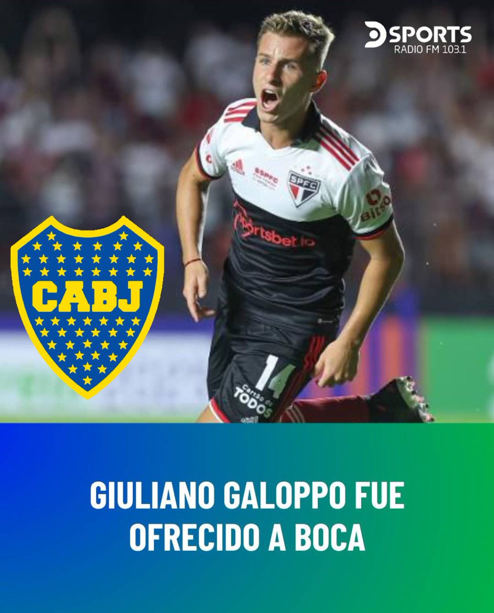 #GALOPPO FUE OFRECIDO A BOCA🔵🚨 🇧🇷 El #SanPablo, actual club del futbolista argentino, se comunicó con la dirigencia del #Xeneize y ofreció al ex #Banfield a préstamo. ✔️ El conjunto comandado por Diego Martínez esta interesado en poder incorporarlo. 🎙️ @faafiperez