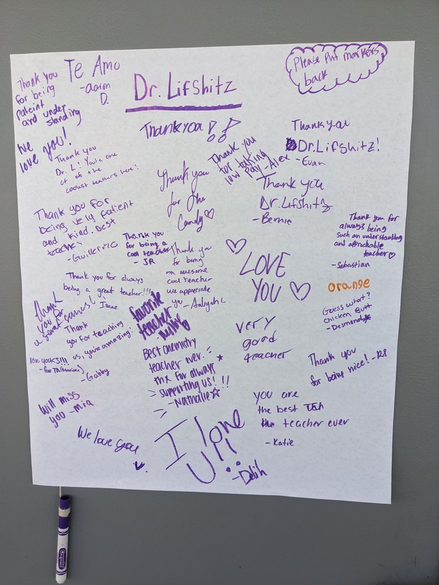 If anyone wants to show teachers appreciation, here's an easy idea. Stick a large note pad on their door with a pen. Minimal effort... Huge effect. 
#ImNotCryingYoureCrying
#TeacherAppreciationWeek2024 
#ILoveMyStudents