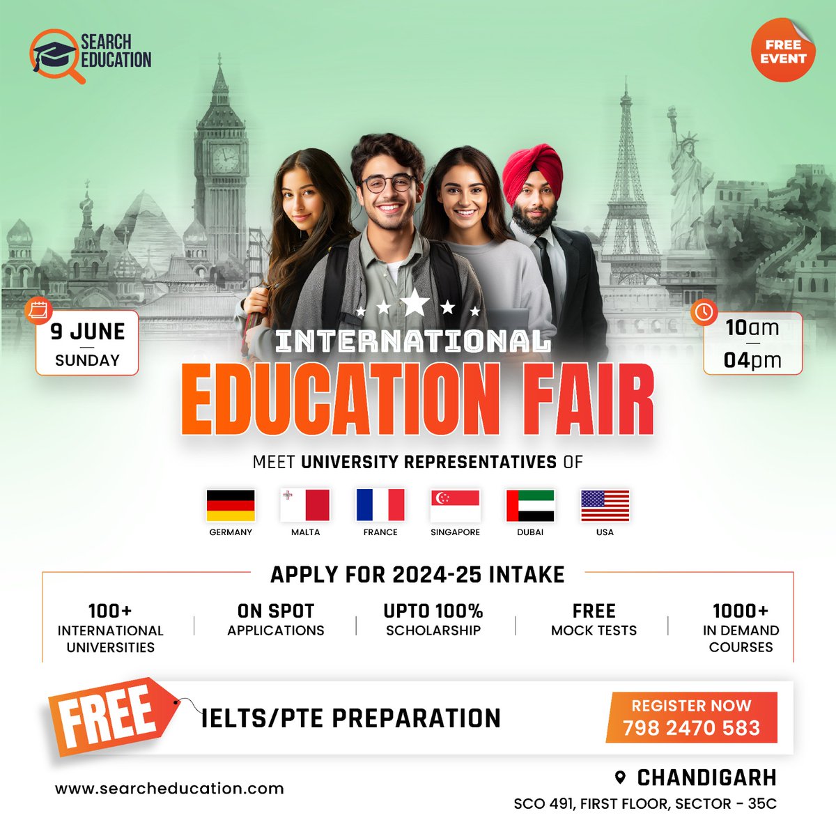 Be a Part of India's Biggest International Education Fair 2024 📍 Chandigarh 🌍
#internationaleducationfair #studyabroad #abroadeducation #studyabroadfair #abroadstudy #studyinuk #studyincanada #studyinusa #studyingermany #globaleducation #worldeducation #internationaleducation