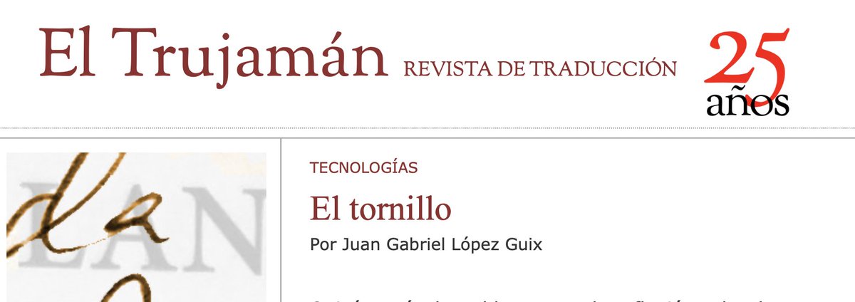 «El tornillo», breve apunte sobre #InteligenciaArtificial y #traducción editorial, en #ElTrujamán del @cvc_cervantes y @VVCCrevista , revista de @acetraductores . cvc.cervantes.es/trujaman/anter…