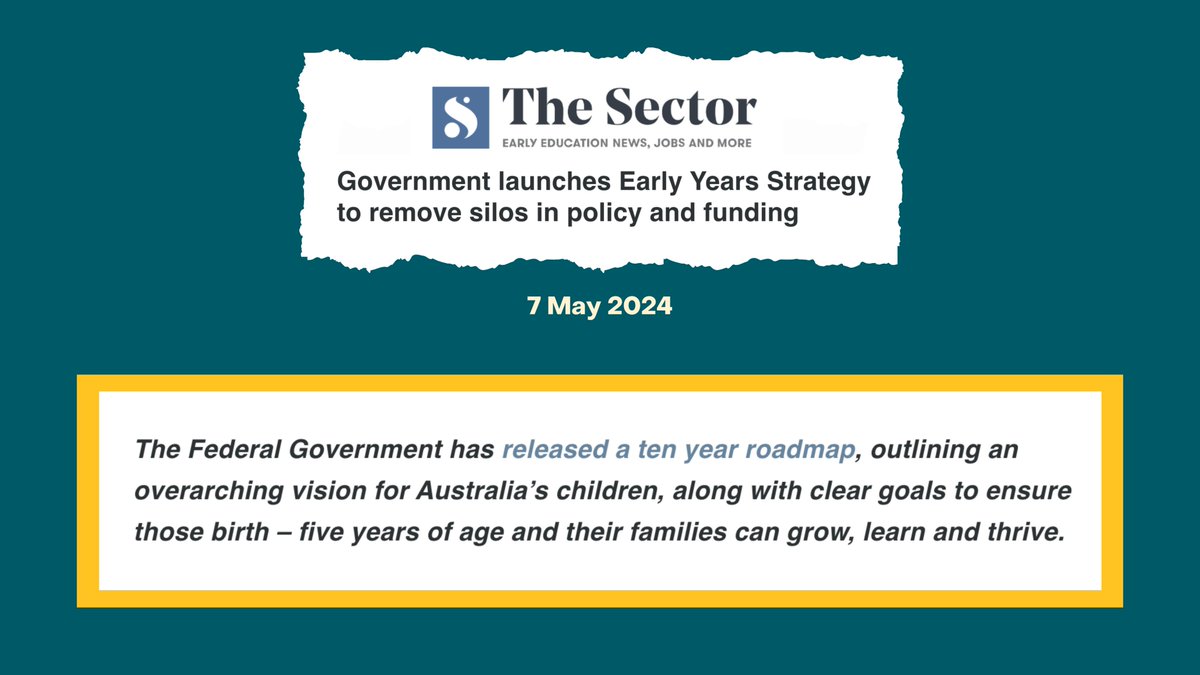 The government has released its Early Years Strategy, which sets out a 10-year roadmap. I agree, we must absolutely value the early years. The government can take 2 steps towards a better system in the Budget by lifting the wages of educators and scrapping the Activity Test.