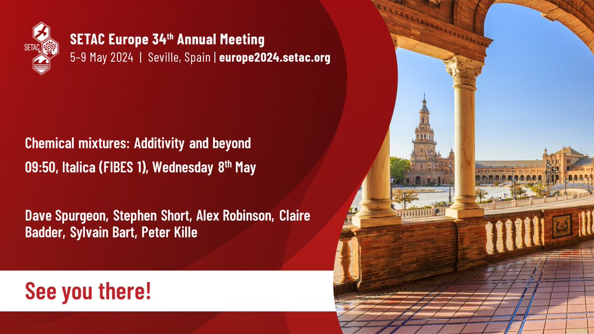 Dave Spurgeon presents on  'Chemical mixtures: Additivity and beyond' this morning #SETACSeville (4/)