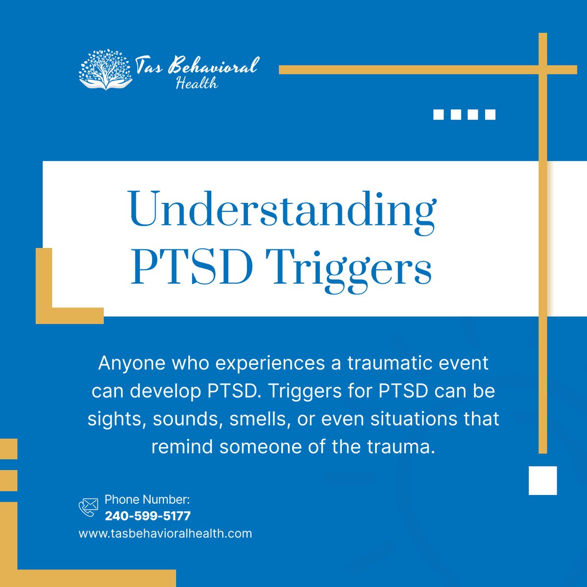 Post-Traumatic Stress Disorder (PTSD) can be triggered by seemingly ordinary things. If you or someone you know is struggling with PTSD, there is help available. #CumberlandMD #MentalHealthClinic #PTSDAwareness