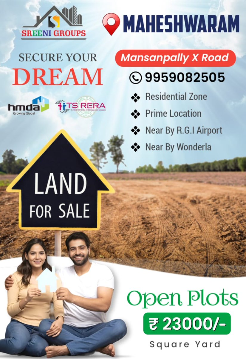 🏘️ Secure your dream with Sreeni Groups at Maheshwaram! 📞 Call @ 9959082505
Our projects are HMDA approved and compliant with TS RERA

#SreeniGroups #Maheshwaram #SecureYourDream #HMDA #GrowingGlobal #TSRERA #MansanpallyXRoad #ResidentialZone #PrimeLocation #RGIairport