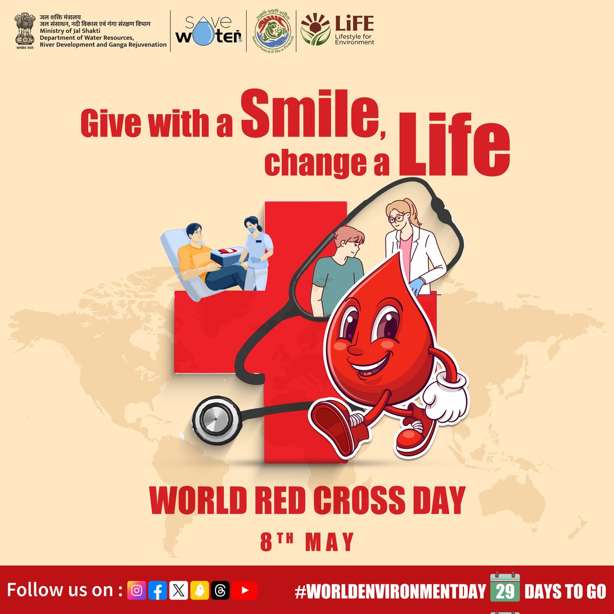 On this #WorldRedCrossDay, let's celebrate life-saving impact of blood donation. Blood donation strengthens our collective well-being. Join the #GiveWithJoy movement and demonstrate your commitment to helping others. #BloodDonation #DoWR