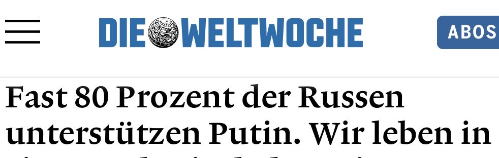 Lieber Rosche
Es gab in Deutschland seit 1945 nie eine einzige Regierung, die im Volk auch nur annähernd so viel Rückhalt hatte wie damals Hitler, aber nur Schwachköpfe folgern daraus, dass Hitler ein toller Typ war.