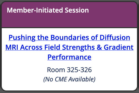 On Thursday we have a Member Initiated Session 'Pushing the Boundaries of Diffusion MRI Across Field Strengths & Gradient Performance Member-Initiated Session'. It will be from 16:00-18:00 and we have an amazing speaker lineup! 👇