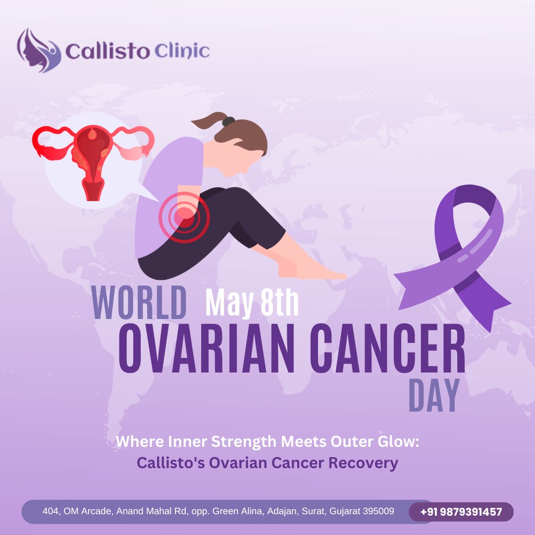 8th May, World Ovarian Cancer Day,
Where Inner Strength Meets Outer Glow: Callisto's Ovarian Cancer Recovery. Best Plastic & Cosmetic Surgery By Expert Surgeon In Surat, Gujarat.
#CallistoClinic #WorldOvarianCancerDay #ovariancancer #EmpowerWomen #CancerAwareness #Surat #Gujarat