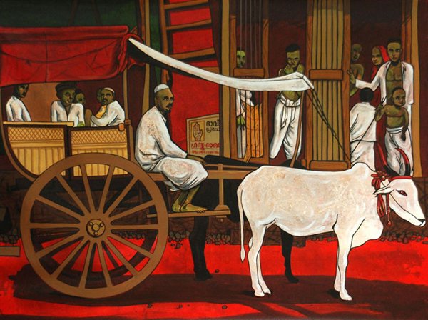 The timeless role of a cart driver,  simplicity, and hard work define everyday life. 
#Art #Artist #Colors #CanvasPainting #PaintingForSale #HandPainting #ContemporaryArt #AbstractPaintings #ModernPaintings #AcrylicPaintings #FigurativePainting