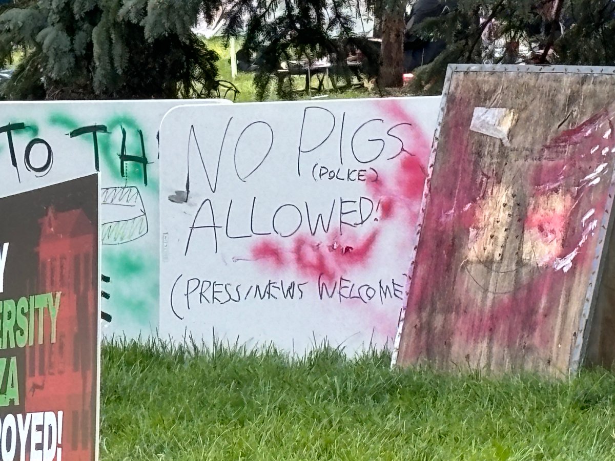 “No pigs (police) allowed. Press/media welcome,” reads a message on the entrance to the pro #Palestinian encampment at UW-Milwaukee, a public university. The encampment is on a state owned lawn in front of a major university building where classes are held. Yet officials still…