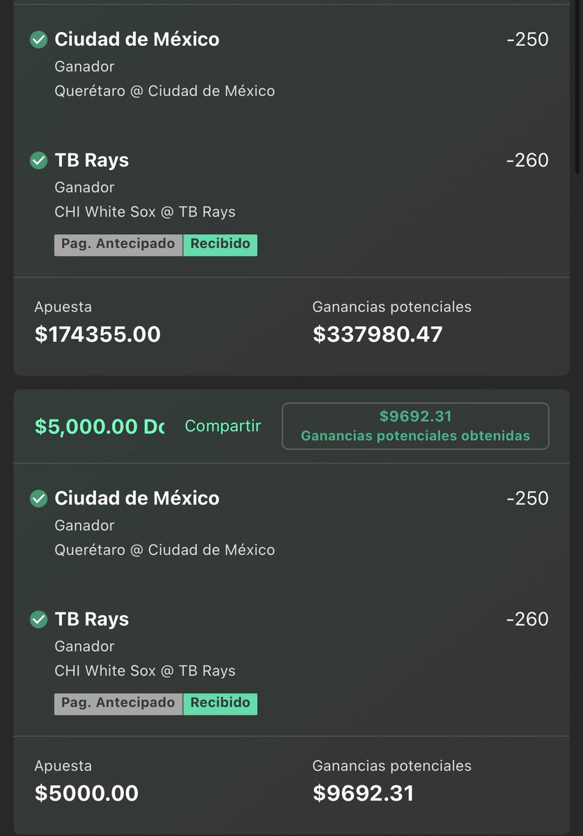 hugowx_'s tweet image. GANAMOOOSS OTRA VEZ 💸
¿QUIEREN EL PASO 4? ESTE RETO ES GRANDE $1,600 a $50,000😈

YO LE METÍ $180,000 A ESTE PARLAY -108. QUE FELICIDAD ME DA GANAR TODOS JUNTOS 🥹

ESTE RETO LO GANAREMOS! 2,000 ❤️ Y SUBO PASO 4