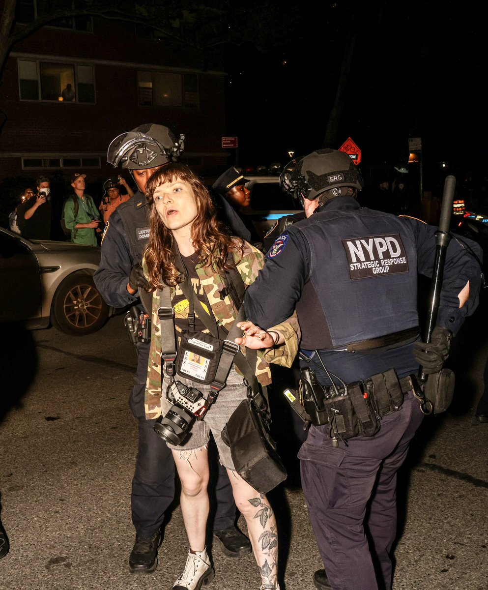 #NYPD knocking down and arresting credentialed journalist Olga Fedorova in New York, NY on May 8, 2024.