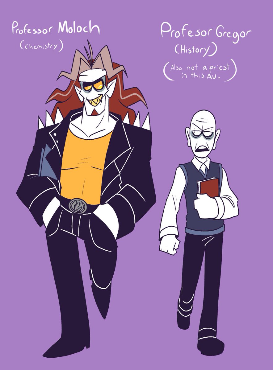 Finally a good reference in fullbody of these two.
I bet you didn't expect Moloch to be a chemistry teacher, did you?
#spookymonthfanart #fathergregor #Moloch #holydemon