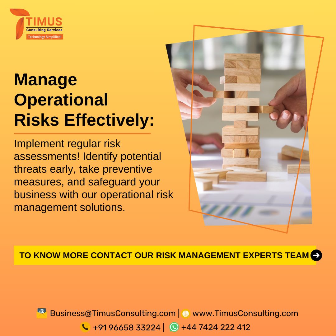 Mitigate operational risks effectively by conducting regular risk assessments.  
To know more contact our Risk Management Experts Team - lnkd.in/eGpXWFvA 

#OperationalRisk #RiskAssessment #RiskManagement #BusinessResilience #BestPractice #RiskMitigation