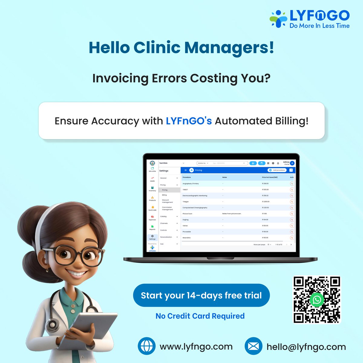 Struggling with invoicing errors in your healthcare practice?
LYFnGO's Automated Billing is your solution!
Say goodbye to financial losses and streamline your billing process.
Try LYFnGO today!
#LYFnGO #doctor #clinicare #clinicsoftware #health #specialist #Healthcare #doctorlife