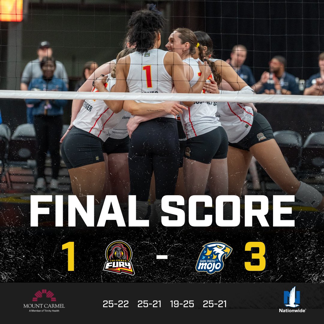 FINAL. Kipp leads the way with 16 kills and 9 digs, Stringer with 47 assists and 13 digs. #UnleashTheFury #ColumbusFury #RealProVolleyball #ProVolleyball