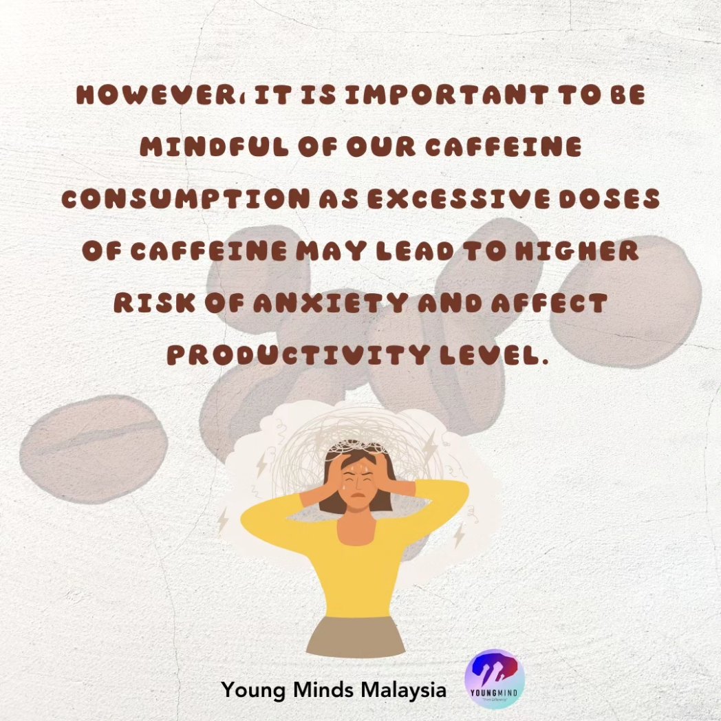 myyoungminds's tweet image. Coffee is fuel for a lot of us, but to maintain psychological well-being, it's best to be mindful of our caffeine consumption.

Enjoy your cup of joe without letting it affect your flow! 😎

#YoungMindsMalaysia #moderationiskey #coffee #anxiety #mentalhealth #caffeine