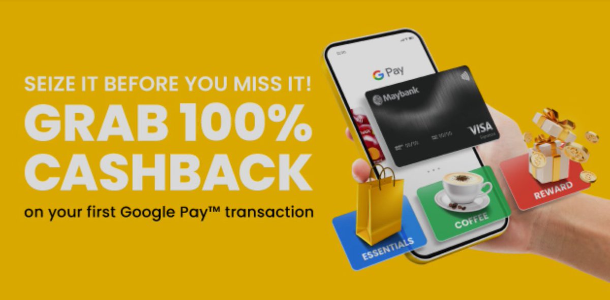 Maybank now supports Google Pay for Maybank Visa/Mastercard Credit and Debit Cards. This makes Maybank the only local bank in Malaysia to support all 3 mobile platforms - #GooglePay, #ApplePay and #SamsungPay. Maybank now offers '100% Cashback' promo for Google Pay transactions.