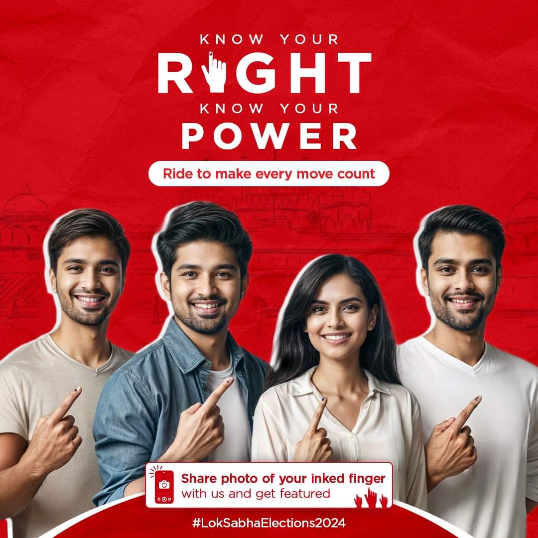 Let's do our bit to ensure we keep riding towards a brighter future. 
Share a photo of your inked finger on your stories, tag our official page, and get featured on our page. When do you do it?
#GeneralElection2024 #EveryMoveCounts #EveryVoteCounts