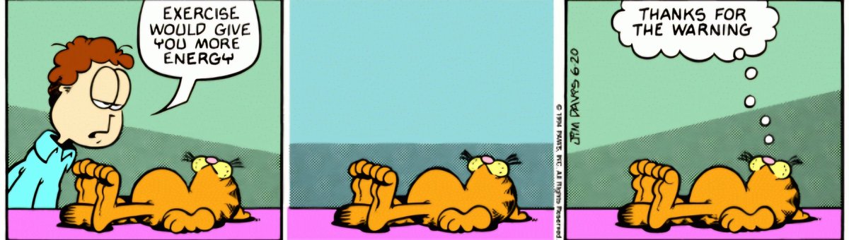 📖Garfield - Jim Davis
#comics #exercise #lazy #Garfield