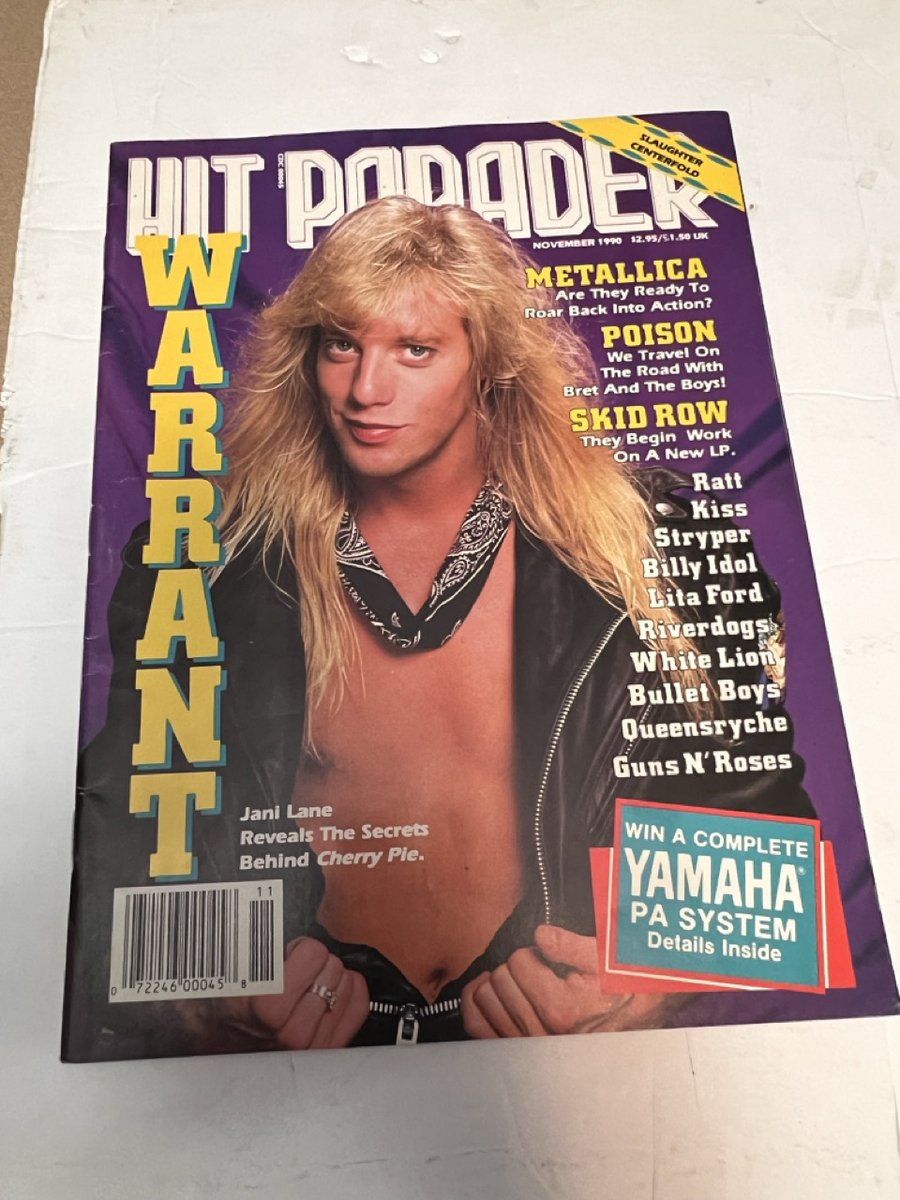 #JaniLane on the cover of Hit Parader in November of 1990, in promotion for the #CherryPie album. #Warrant #hairmetal