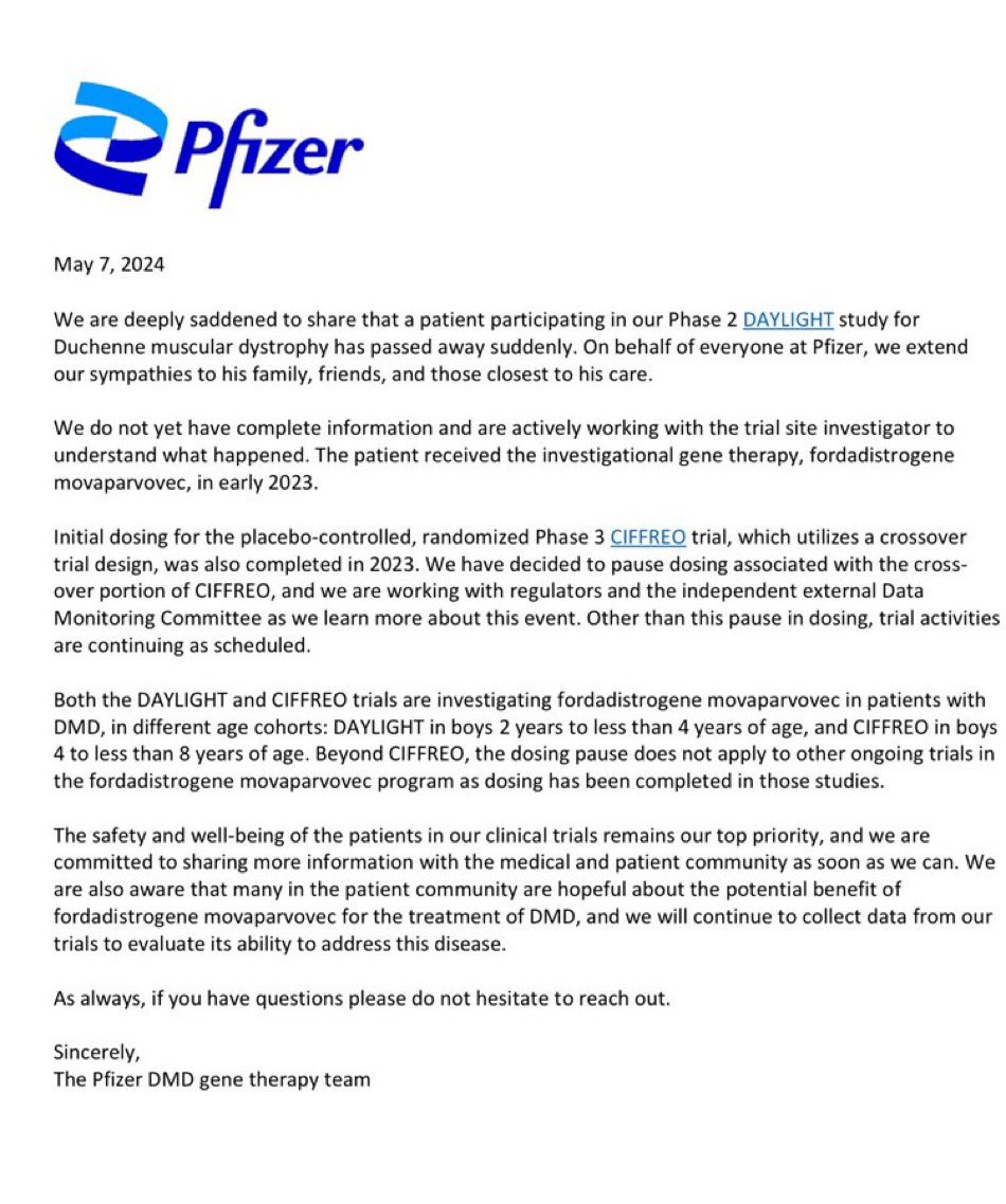Tragic turn: Pfizer gene therapy trial ends in cardiac arrest/sudden death of a child. Pfizer said he “passed away suddenly”. What are your thoughts below? Do you trust Pfizer?