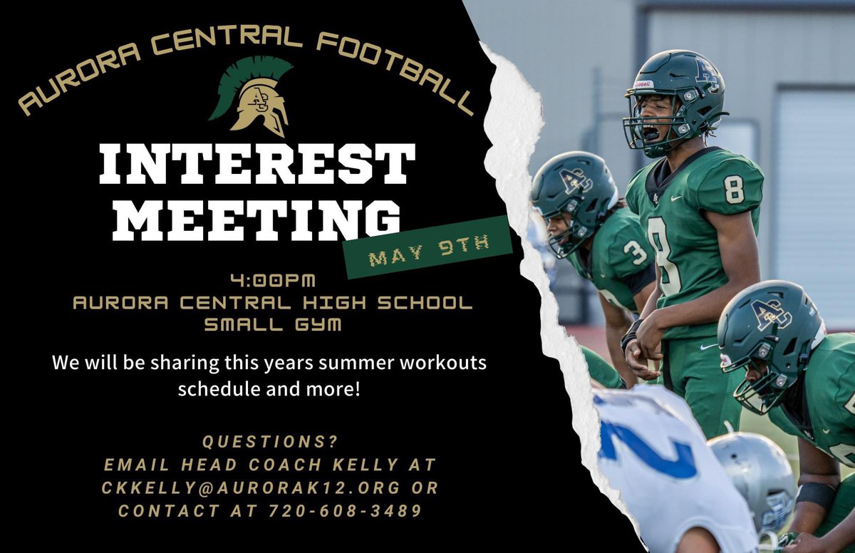 Interested in joining the ACHS Football team next fall? Don't wait! Our football team has summer workouts &amp; camps planned to get you ready for next school year! There will be an interest meeting with Coach Kelly on Thursday May 9th where he will share that information &amp; much more