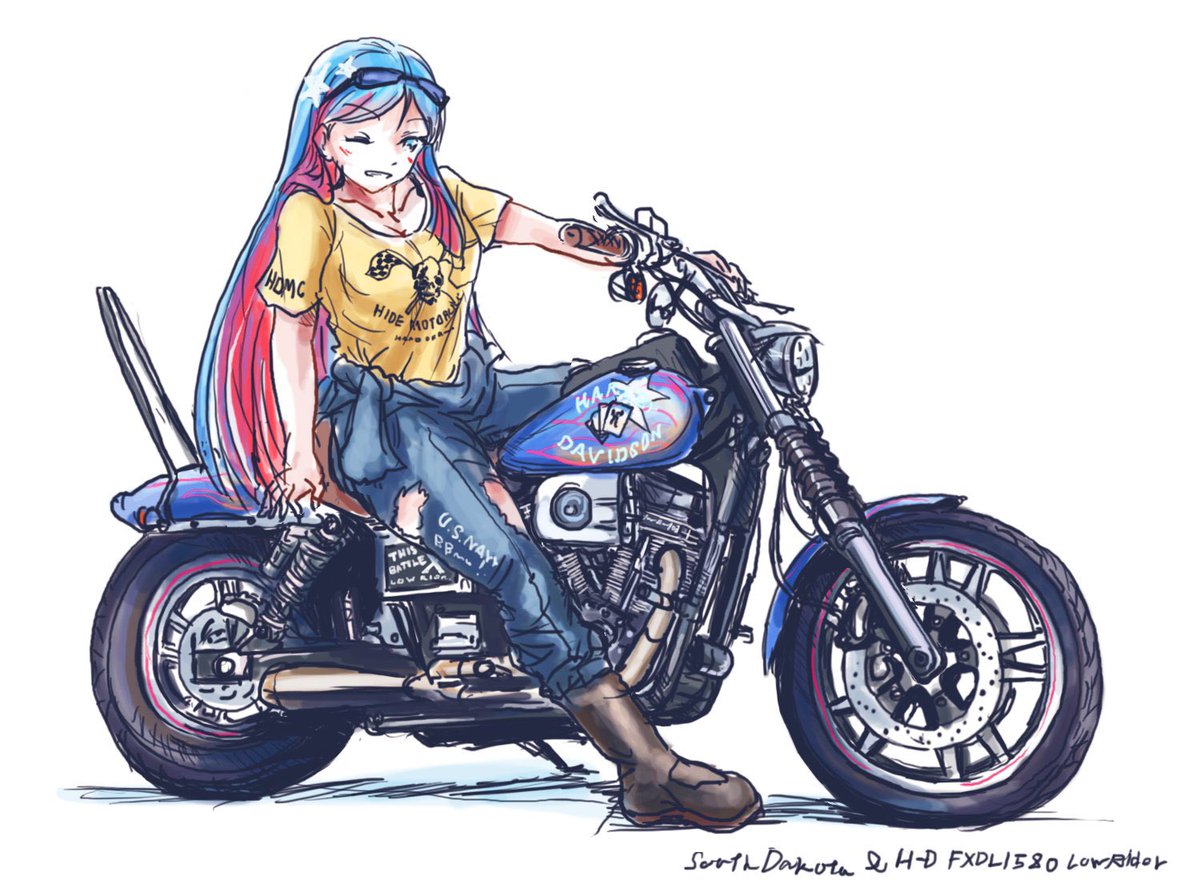 サウスダコタ(艦これ) 「#5月7日はBB57の日遅刻けっこーダコちゃん好きなんだけど描けてない乗り物と相」|すらくすのイラスト
