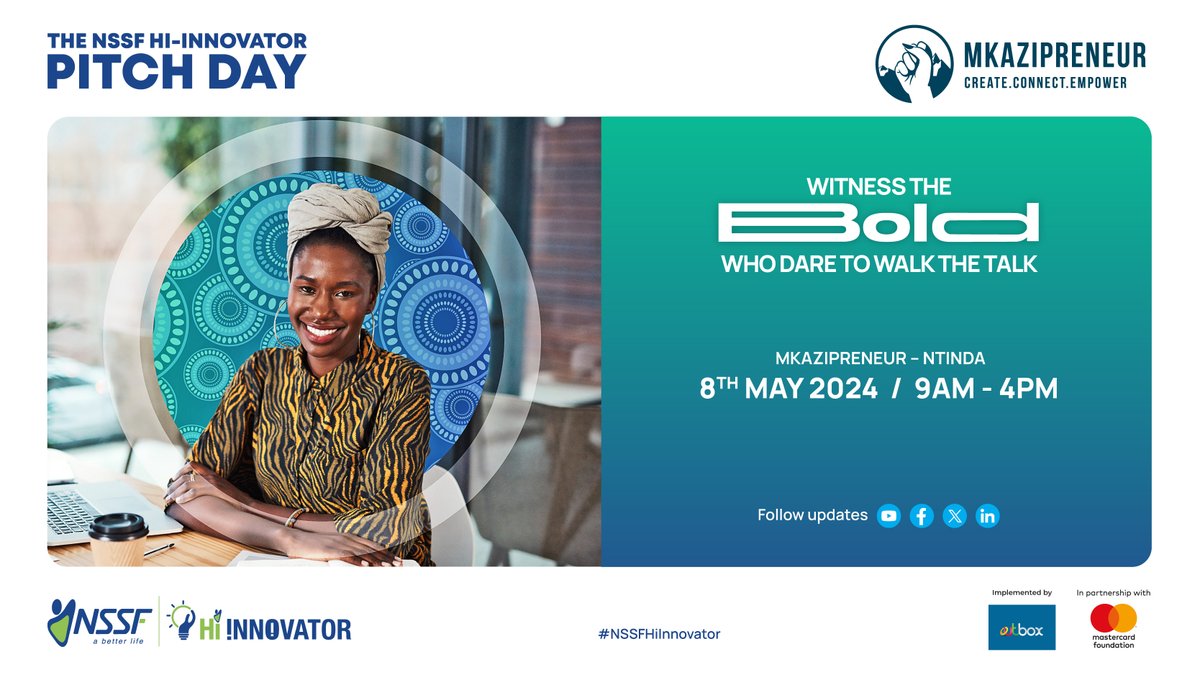 Gear up for an inspiring display of innovation and determination as 15 women entrepreneurs vie for $20,000 in seed funding from the NSSF Hi-Innovator. Today is more than a pitch day at @mkazipreneur —it’s where futures will be forged! Follow updates via #NSSFHiInnovator