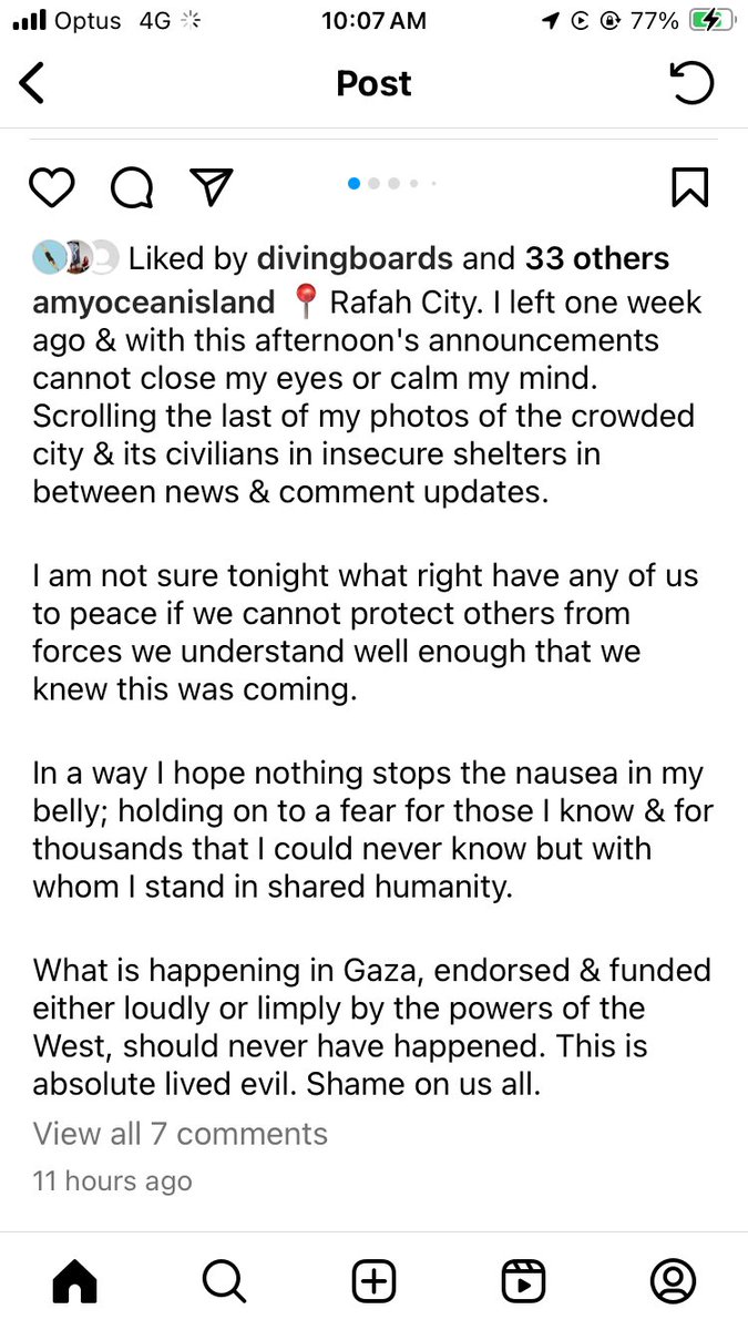 Sentiments from a friend recently returned from Gaza.