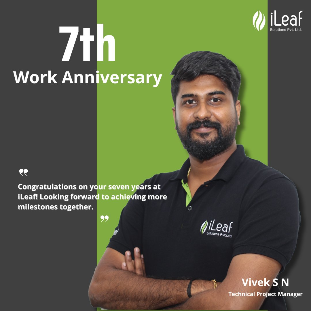 iLeafSolutions's tweet image. Congratulations to Vivek on 7 successful years at iLeaf Solutions ! 🎉 Your dedication and hard work have been invaluable to our team. Here&apos;s to many more years of collaboration and achievements.

#WorkAnniversary #iLeafSolutions #Milestone #TeamSuccess