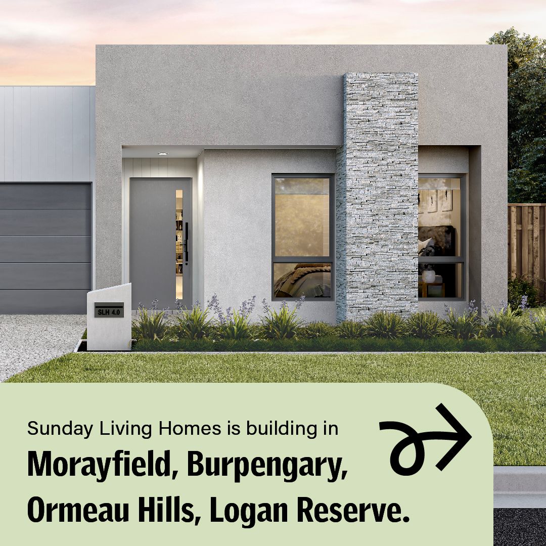 Sunday Living Homes is building in Morayfield, Burpengary, Ormeau Hills, Logan Reserve.

Visit sundayliving.com.au for more information.

#SundayLivingHomes #ChooseBuildLive
