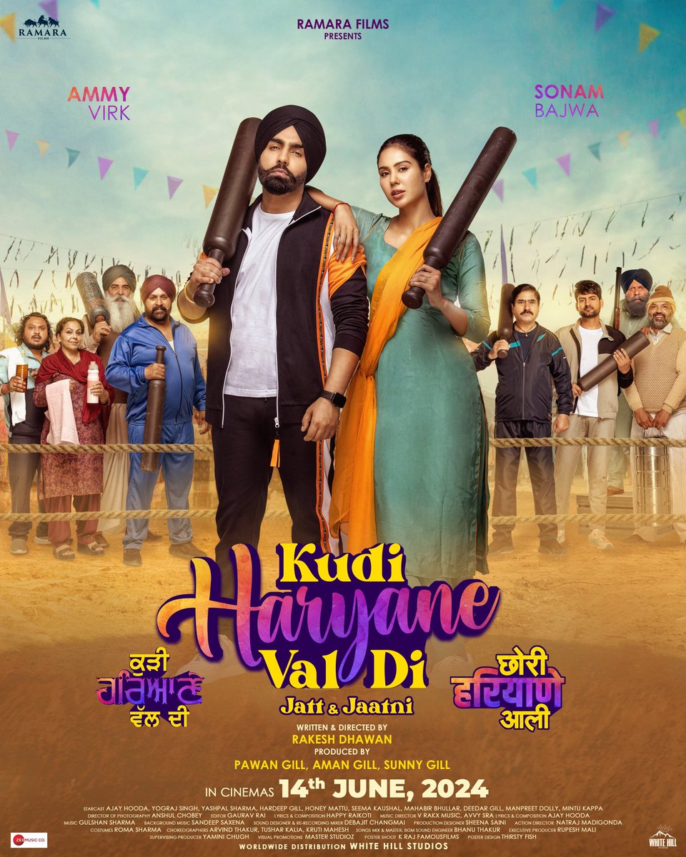 The Jatt & Jaats are here 🤩😍❤️ Main tere naal nahi, tere layi ladna chahna!!KudiHaryaneValDi #ChoriHaryaneAali releasing in cinemas 14th June, 2024 @bajwasonam #AjayHooda @yograjsingh58 #HardipGill 
@rakeshdhawa22427 @PawanGill  @theamangill @TheSunnyGill1 #ramarafilms