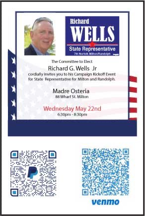 RepWells's tweet photo. It’s campaign kickoff time for the 7th Norfolk District of Milton/Randolph. Please join us on Wednesday May 22nd @madre osteria…. Milton https://t.co/9UpljXaInH