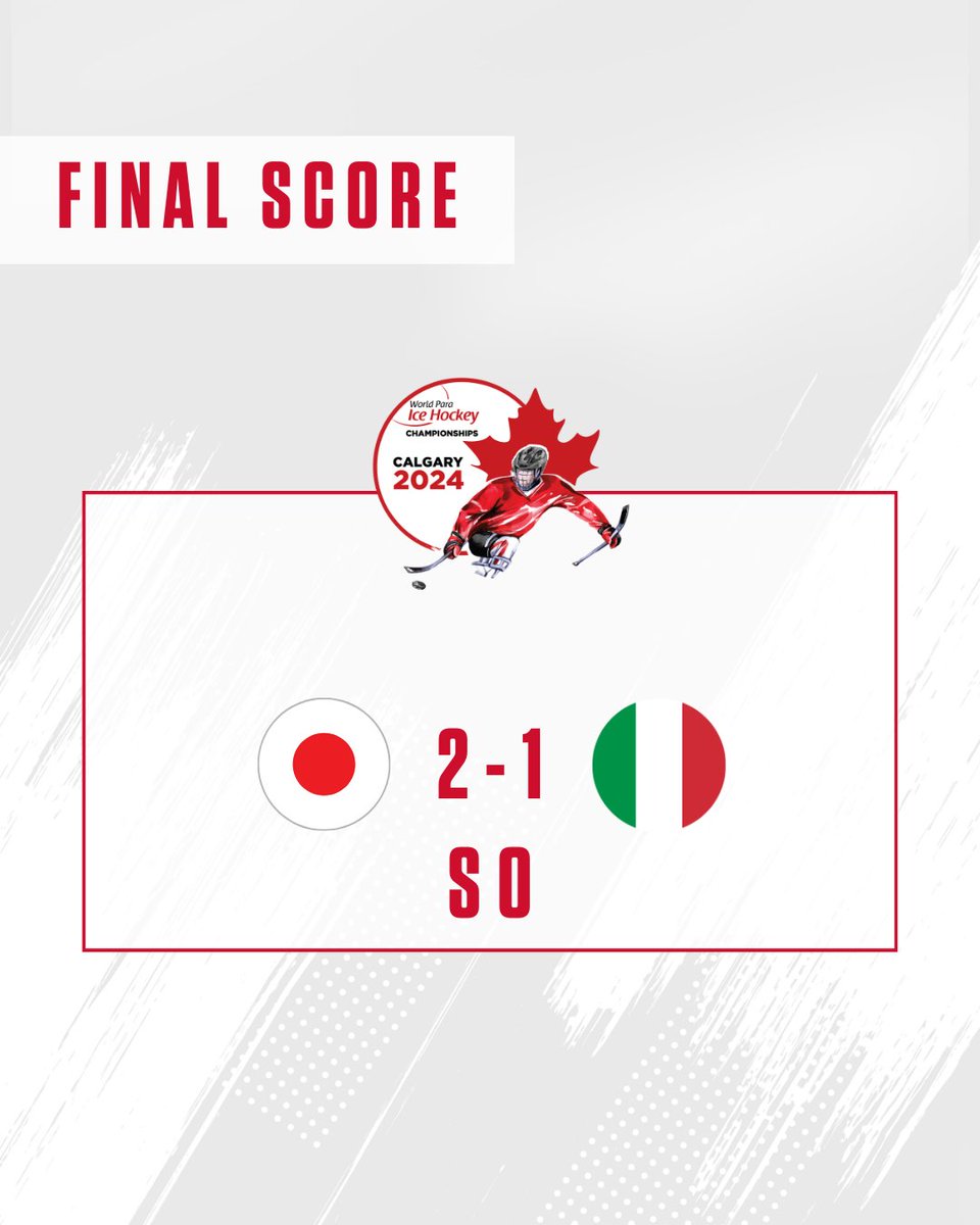 🚨 GOOOOAL! 🚨

🇯🇵 Team Japan wins after a penalty shootout!

📈 LIVE RESULTS: paralympic.org/calgary-2024/l…

@HockeyCanada | @ParaSport | #Calgary2024 | #ParaIceHockey