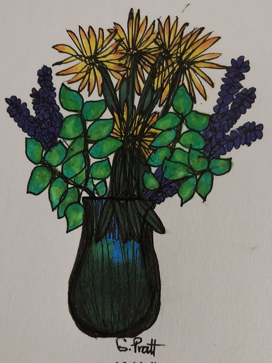 Flowers. Markers and ink