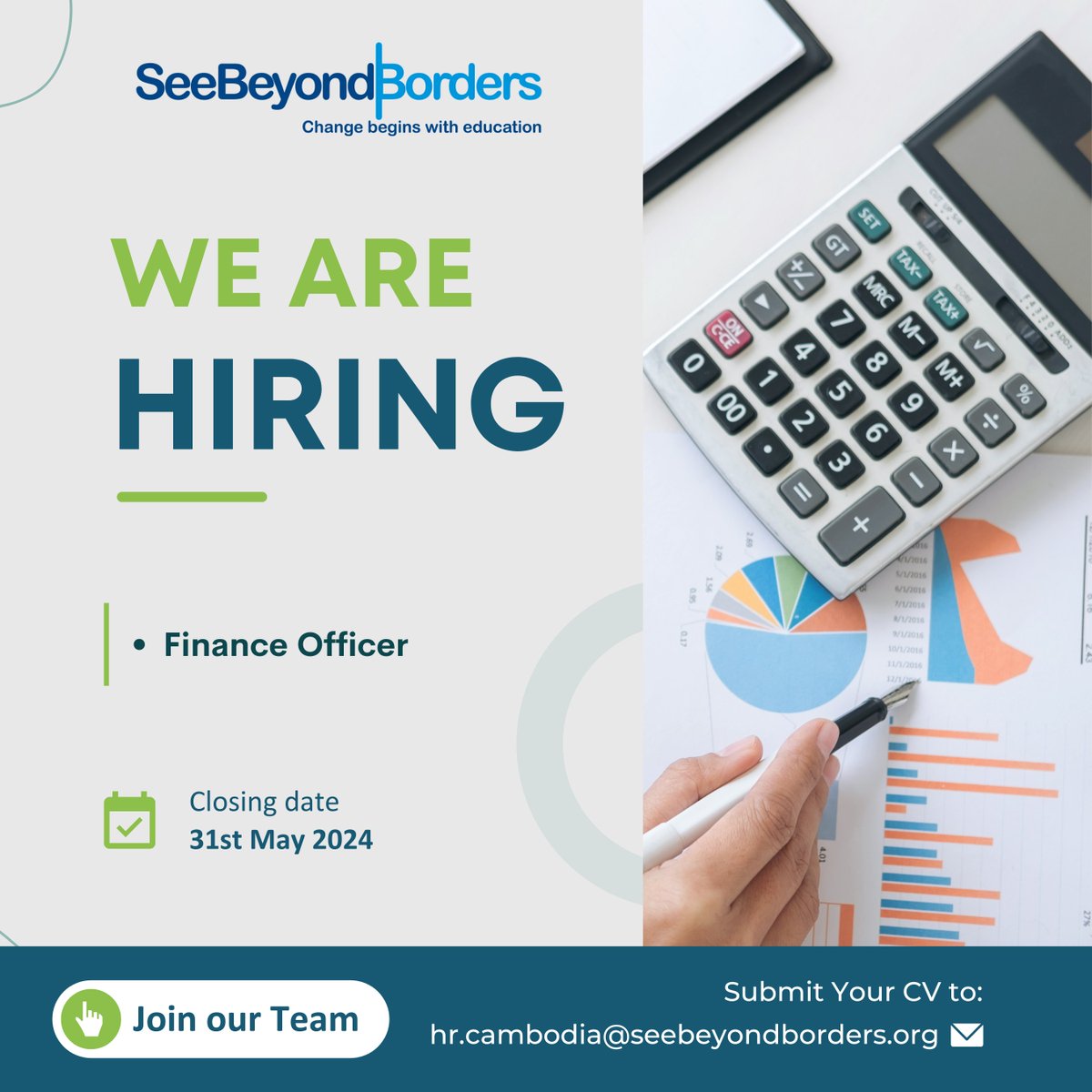 SeeBeyondBorders is Hiring! SeeBeyondBorders is looking for a Finance Officer, to be based in our Siem Reap Office. To apply and for futher information, visit the link: seebeyondborders.org/wp-content/upl…