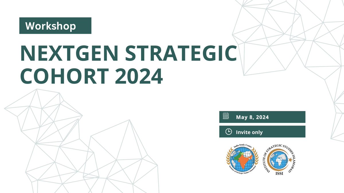 Holding, today, latest edition of ISSI’s ‘NextGen’ engagement with group of 26 young accomplished policy analysts from Universities & think-tanks from across 🇵🇰. The workshop titled “NextGen Strategic Cohort 2024” to focus on evolving dynamics of relationships in South Asia 🌎🎙️