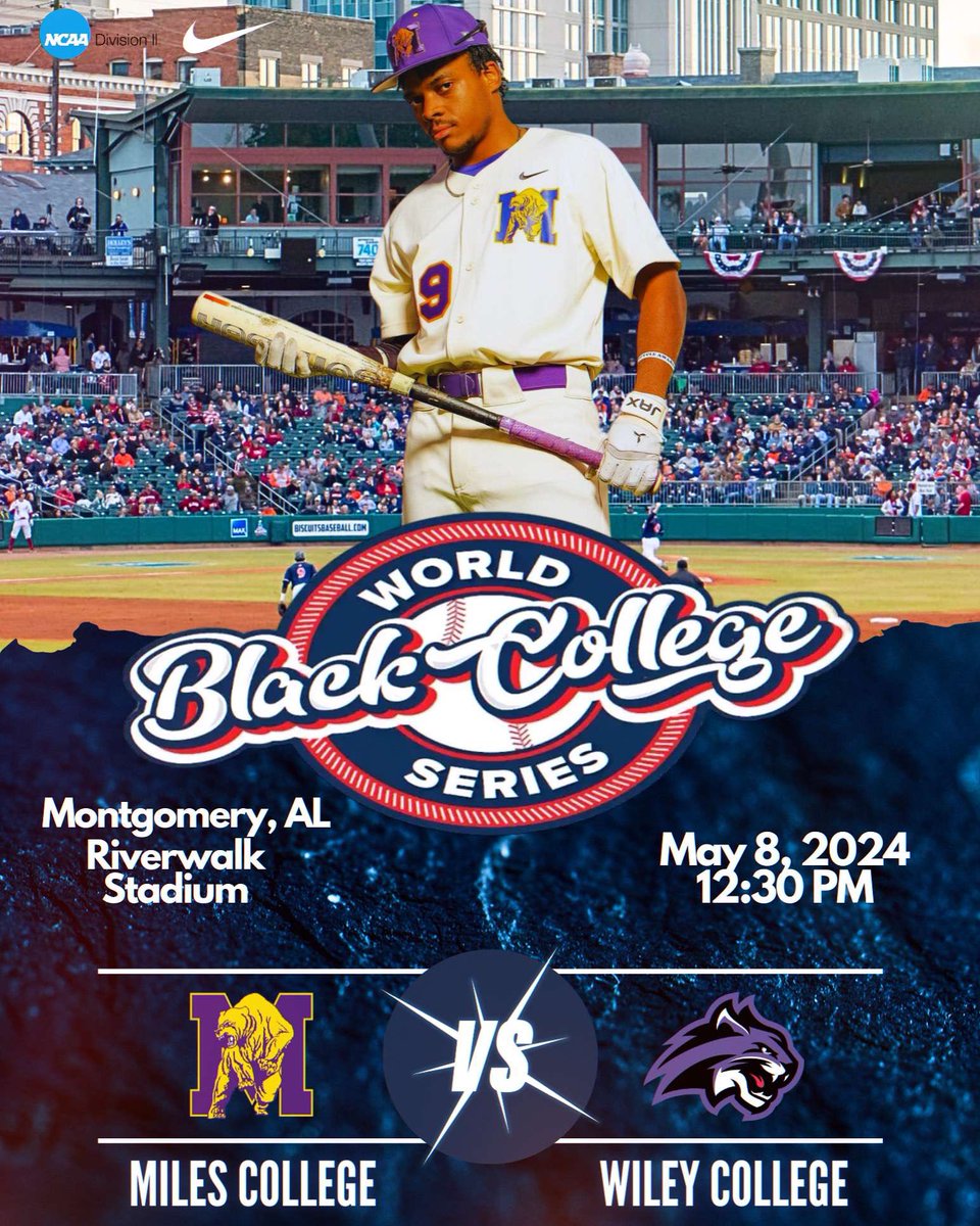 Our Golden Bears have been invited to the Black College World Series! Where they will face Wiley College at 12:30pm at Riverwalk Stadium in Montgomery, AL. Home of the Montgomery Biscuits!