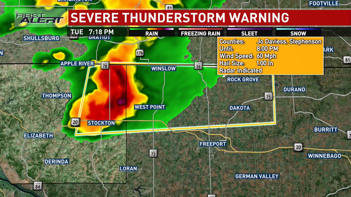 Severe Thunderstorm Warning until May 07 8:00PM for Stephenson, Jo Daviess County. More info: kcrg.com/weather/severe…