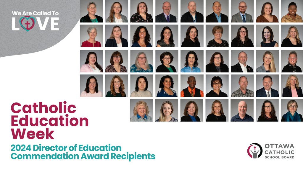 🎉 Congratulations to our 2024 Director of Education Commendation Awards recipients! We're so blessed to have such dedicated staff. We are pleased to honour you during #CathEdWeek. ✨ 🔗 Learn more about our amazing recipients: ocsb.ca/2024/05/07/cat… #ocsbBeCommunity #CEW2024