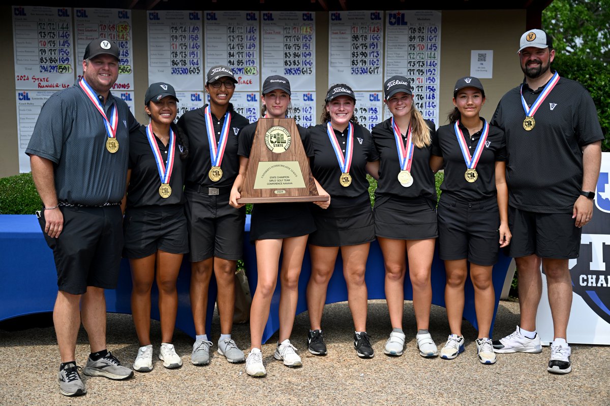 🥇⛳️ Back to Back State Champs! ⛳️🥇

The <a href="/VandegriftGolf/">Viper Golf</a> Girls again finished atop the #UILState 6A Golf Championships leaderboard.

The Vipers were led by 🥇Swetha Sathish and 🥈Sydney Givens.

📝 bit.ly/3WDKOfM 
📷 bit.ly/3wruZyg

#1LISD #NoPlaceLikeLISD