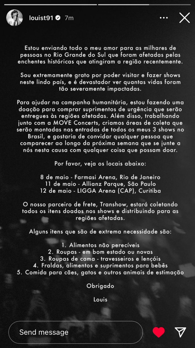 ltwbeau's tweet photo. ele teve um cuidado de postar em português tbm de procurar saber de doar sério isso é lindo! parece simples mas significa muito para as fãs que não vão poder comparecer ao show https://t.co/l8OZPH4hoy