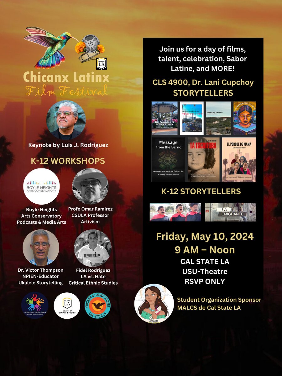 This Friday at Cal State, Los Angeles. I'm keynoting the Chicanx Latinx Film Festival in the morning. If you can, please RSVP to take part.