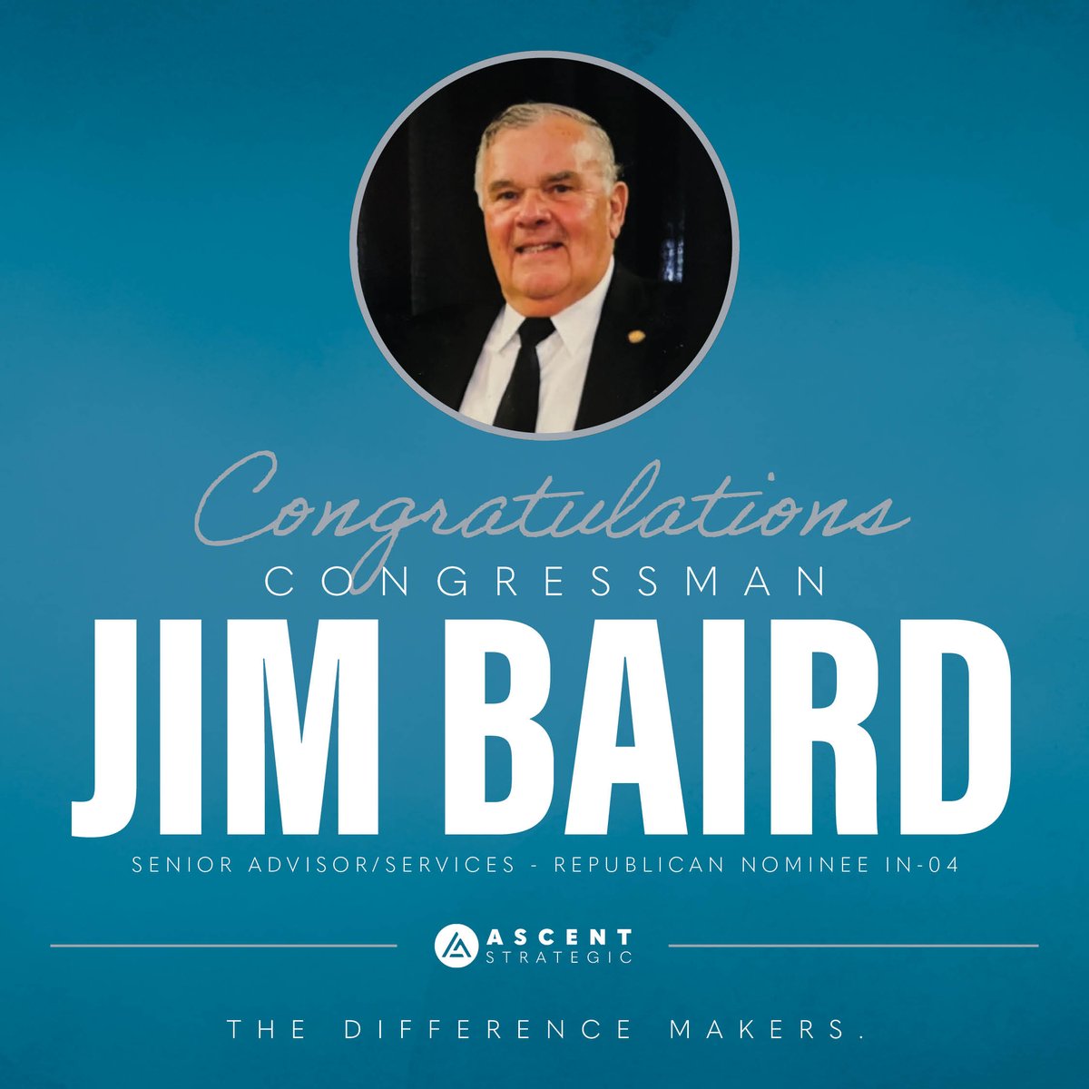 Congratulations, Congressman Jim Baird, on your victory in the Republican primary for Indiana's 4th Congressional District! We were proud to be an integral part of your team and look forward to working with you again in the future. #IN04