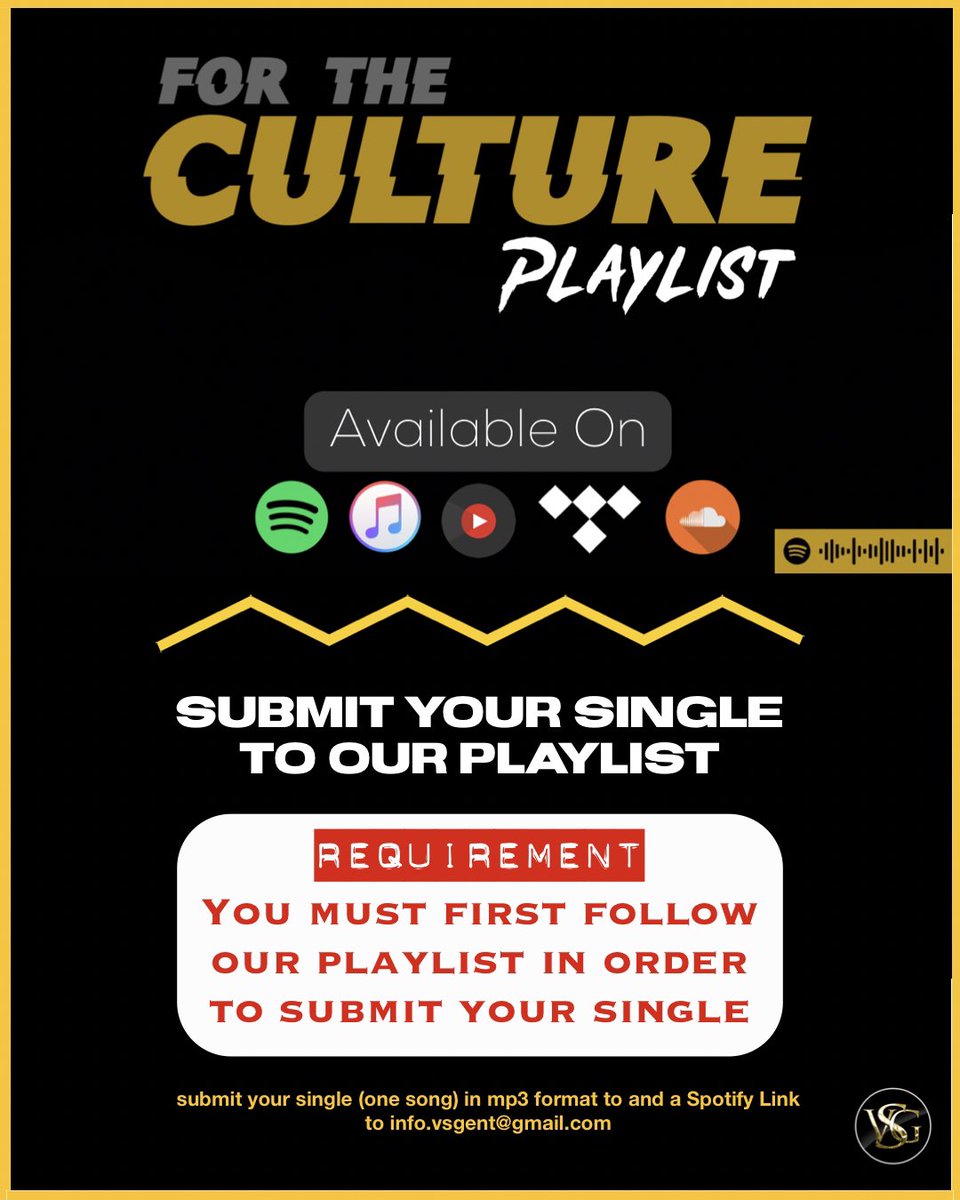 In order to have your song added to our #ForTheCultureplaylist. The Playlist artists go to for REAL results! Click the link to send us your music mailchi.mp/243fd0a38fc1/l…